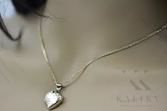 Žlutá 14k zlatá krásná srdce přívěsek CPN070Y