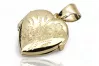 Yellow 14k gold beautiful heart pendant cpn070y