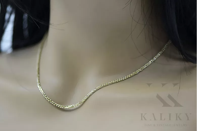 Italian galben alb 14k aur Spiga lanț cc035yw