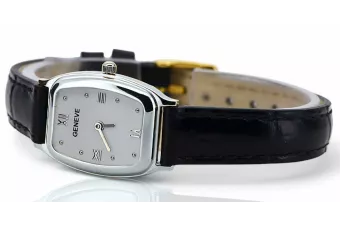 Weiß 14 Karat 585 Gold Dame Geneve Oval Watch LW042WDW