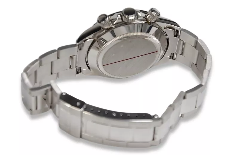 Zegarek mechaniczny męski z białego 14k złota Geneve mw041wdw&mbw017w