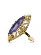 Vintage Schmuck Ring Alexandrit 14 Karat Gelbgold vrc005y