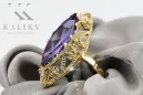 14k žlté zlato Alexandrit  Vintage style vrc005y