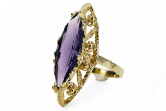 14k žlté zlato Alexandrit  Vintage style vrc005y