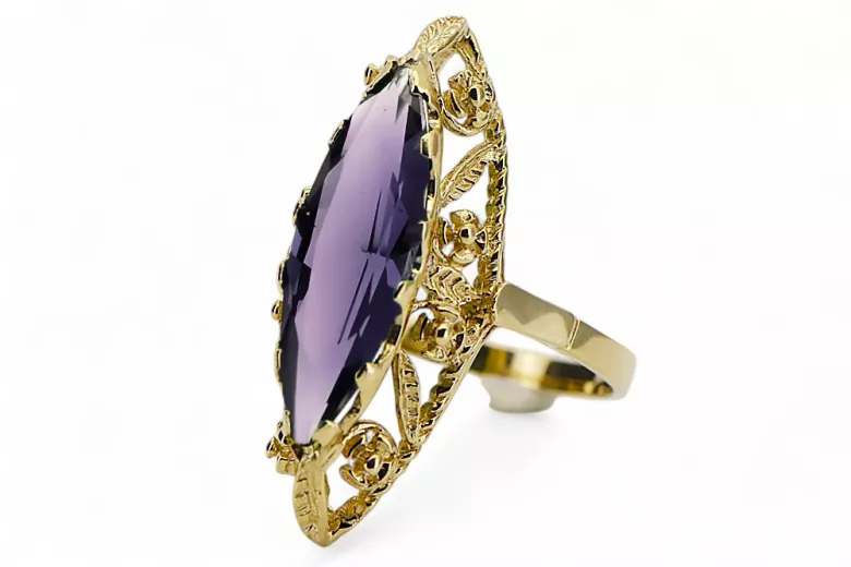 Aur galben 14K Alexandrit Inel Vintage bijuterii vrc005y