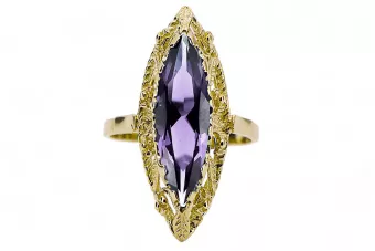 Anillo Alejandrita Oro amarillo de 14 quilates Estilo vintage vrc005y