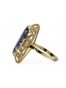 14K Yellow gold Alexandrite Ring Vintage style vrc005y
