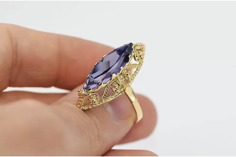 Κίτρινος χρυσός 14 καρατίων Αλεξανδρίτη  Vintage Jewlery vrc005y