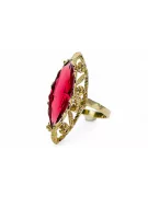 Vintage Handwerk Ring Rubinrot 14 Karat Gelbgold vrc005y