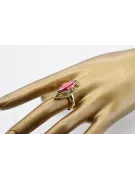 خاتم الروبين 14 كارت من الذهب الأصفر أسلوب فينتاج vrc005y