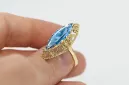 Vintage Anneau Aigue-marine Or jaune 14 carats vrc005y