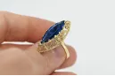 Vintage Biżuteria Pierścionek Szafir 14k żółte złoto vrc005y