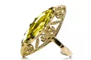 Peridot galben Aur galben 14K Inel Vintage Craft  vrc005y