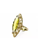 Anillo Peridoto amarillo Oro amarillo de 14 quilates Estilo vintage vrc005y