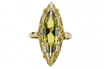 Anillo Peridoto amarillo Oro amarillo de 14 quilates Estilo vintage vrc005y