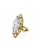 Vintage style Ring Zircon 14K Yellow gold vrc005y