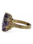 14 Karat Gelbgold Alexandrite Ring VRC084Y Vintage Art Deco Sowjetische Ära Russische Schmuckstil