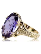 Anillo Alexandrite de oro amarillo de 14k VRC084Y Vintage Art Deco Era soviética Estilo de joyería rusa