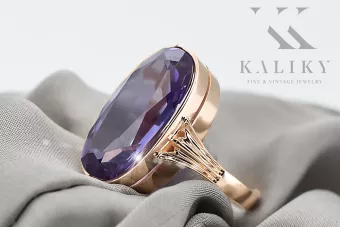Руско-съветски розово 14k 585 злато Александрит Рубин Изумруд Sappeng_Latn циркон пръстен vrc014