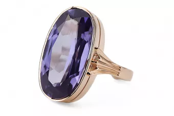 Ruso soviético rosa 14k 585 oro Alexandrite Ruby Esmeralda zafiro anillo Zircon vrc014