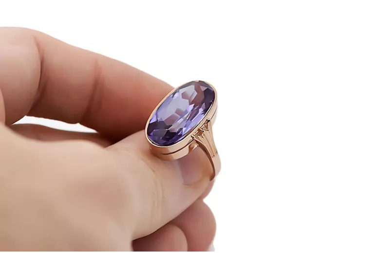 Російська радянська троянда 14k 585 з чорнінням Олексієм Рубі Емеральдом Сапфірським кільцем vrc014