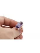 Ruská sovietska ruža 14k 585 zlata Alexandrit Rubín Smaragd Sapphire Zirkónový prsteň vrc014