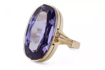 Anneau Alexandrite Or jaune 14 carats Artisanat vintage vrc113y