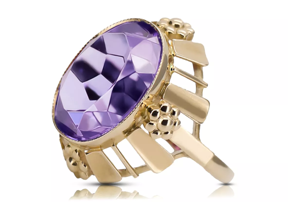 Vintage style  Alexandrit 14k žlté zlato vrc043y