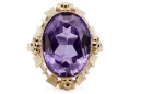 Vintage craft Ring Alexandrite 14K Yellow gold vrc043y