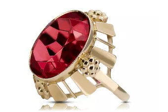 Rubis Or jaune 14 carats Anneau Vintage vrc043y