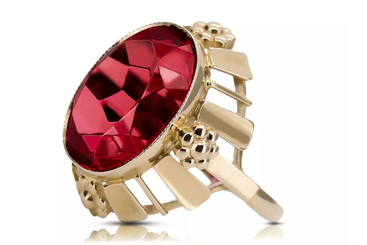 Ring Ruby 14K Yellow gold Vintage vrc043y