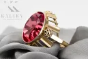 Vintage Stil Ring Rubinrot 14 Karat Gelbgold vrc043y