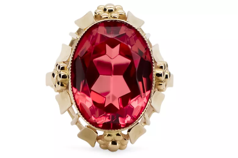 Ring Ruby 14K Yellow gold Vintage vrc043y