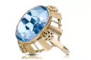 Vintage craft Ring Aquamarine 14K Yellow gold vrc043y