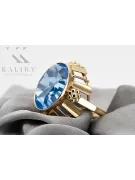Anneau Aigue-marine Or jaune 14 carats Vintage vrc043y