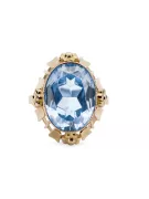 Anneau Aigue-marine Or jaune 14 carats Vintage vrc043y