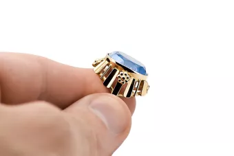 Anillo Joyería vintage Aguamarina Oro amarillo de 14 quilates vrc043y