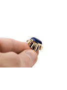 14k geltono aukso Sapyras Žiedas Vintažinis stilius vrc043y