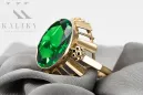 Vintage Stil Ring Smaragd 14 Karat Gelbgold vrc043y