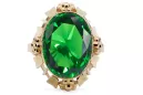14K жълто злато Смарагд Пръстен Винтидж бижута vrc043y
