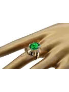 Vintage Stil Ring Smaragd 14 Karat Gelbgold vrc043y
