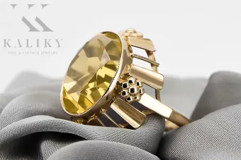 14k žluté zlato Žlutý peridot  Vintage style vrc043y