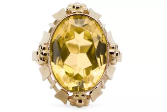 14k žlté zlato Žltý peridot  Vintage style vrc043y