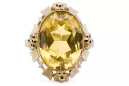 Vintage Ring Yellow Peridot 14K Yellow gold vrc043y