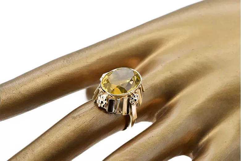 14k žlté zlato Žltý peridot  Vintage style vrc043y