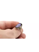 14k żółte złoto Aleksandryt Pierścionek Vintage Biżuteria vrc082y