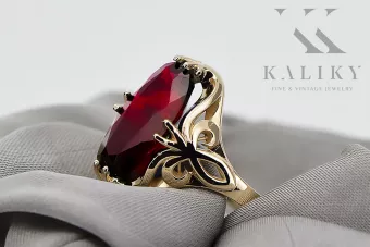 Vintažiniai amatai Žiedas Rubinas 14k geltono aukso vrc082y