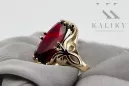 Rubín 14k žlté zlato Vintage vrc082y