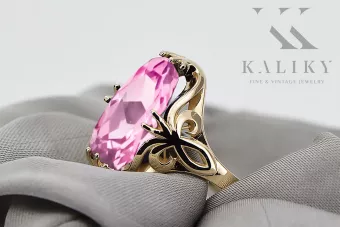 Améthyste Or jaune 14 carats Anneau Style vintage vrc082y