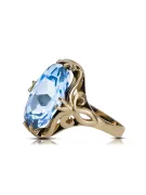 Aquamarin 14 Karat Gelbgold Ring Vintage Handwerk vrc082y